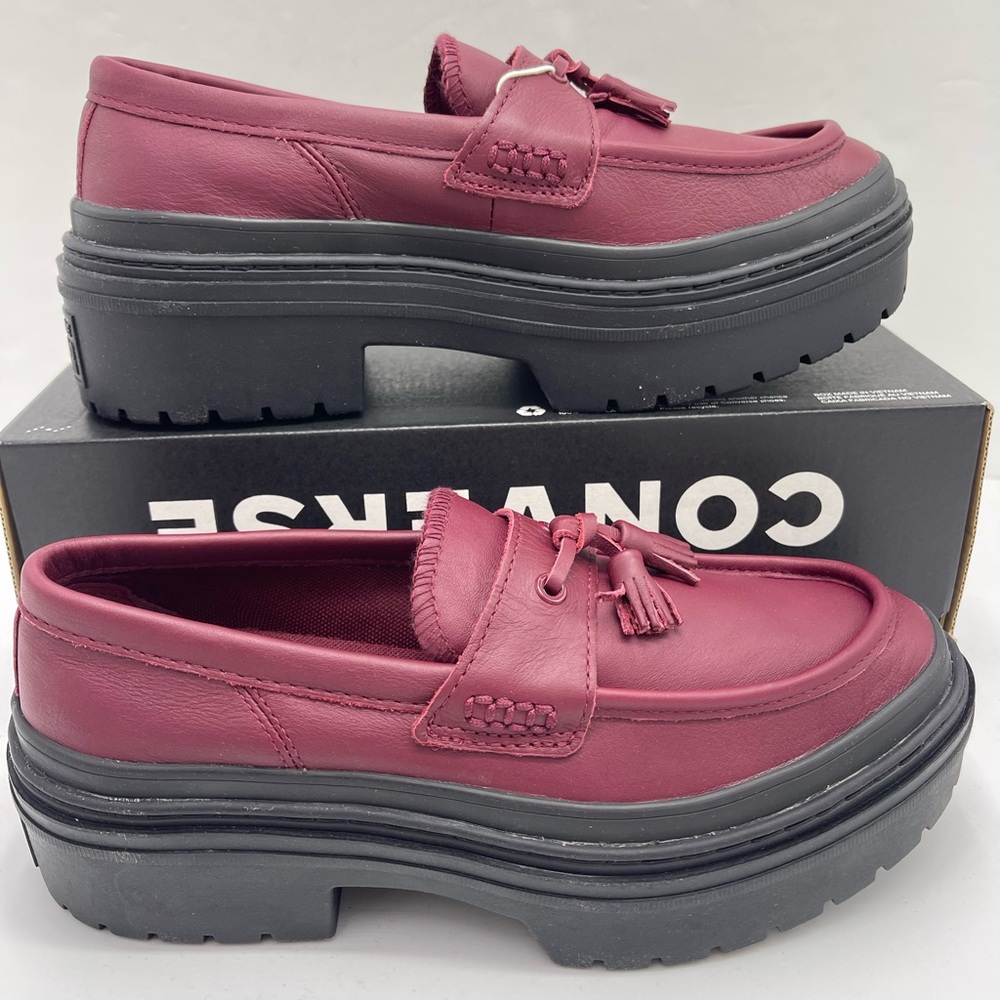 Converse Women's Burgundy Platform Loafers